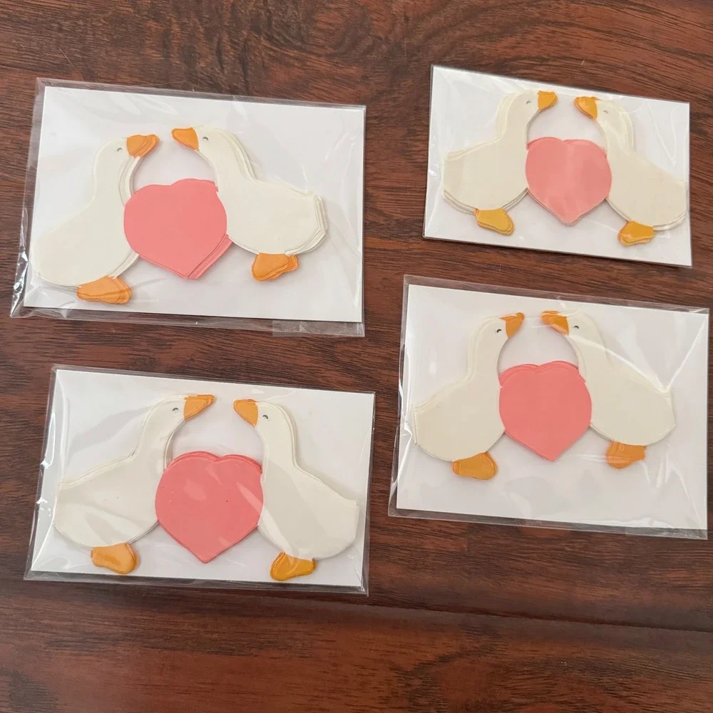 Cottagecore Country Goose Handmade Heart Paper Garland Home Decor Party Supplies